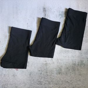 Three Pairs of Black Yoga Shorts Bundle